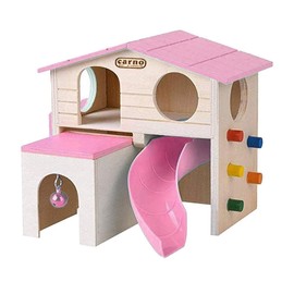 AIMALL Hamster Luxury Villa - Wooden House with Climbing Wall, Sleeping Nest, and Balcony, Ideal for Dwarf Hamsters, Mice, and Rats