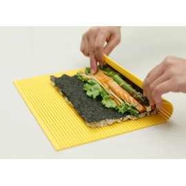 Professional Non-stick Sushi Mat Plastic Sushi Rolling Mat Sushi Mat Roller Makisu Sushi Roller 10.5 in x 9.8 in