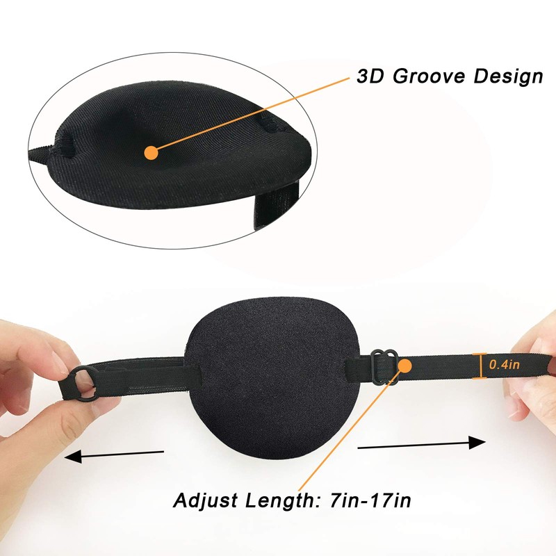 2 PCS Eye Patches, Adjustable Medical Lazy Eye Patch with