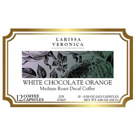 White Chocolate Orange Medium Roast Decaf Coffee (Single Serve K-Cup Pods) (Gourmet, Naturally Flavored, Whole Coffee Beans) (12 pods, ZIN: 575657)