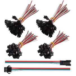 HUAZIZ 30 Pairs JST SM 3PIN Male to Female EL Wire Cable Connector Adapter, 3 Pin Male and Female Connector Adapter with 150 mm Electric Cable for LED Light
