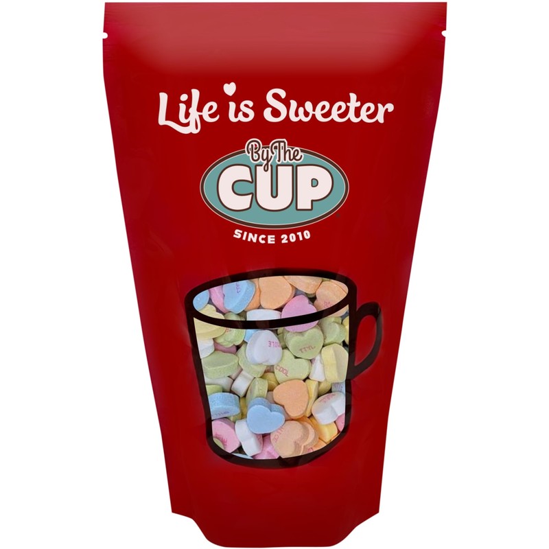 By The Cup Small Candy Conversation Hearts, 2.5 Pound Bulk