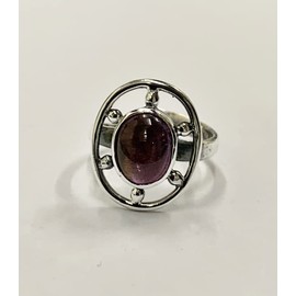 VIE Studded Oval Cabochon Ring, Amethyst