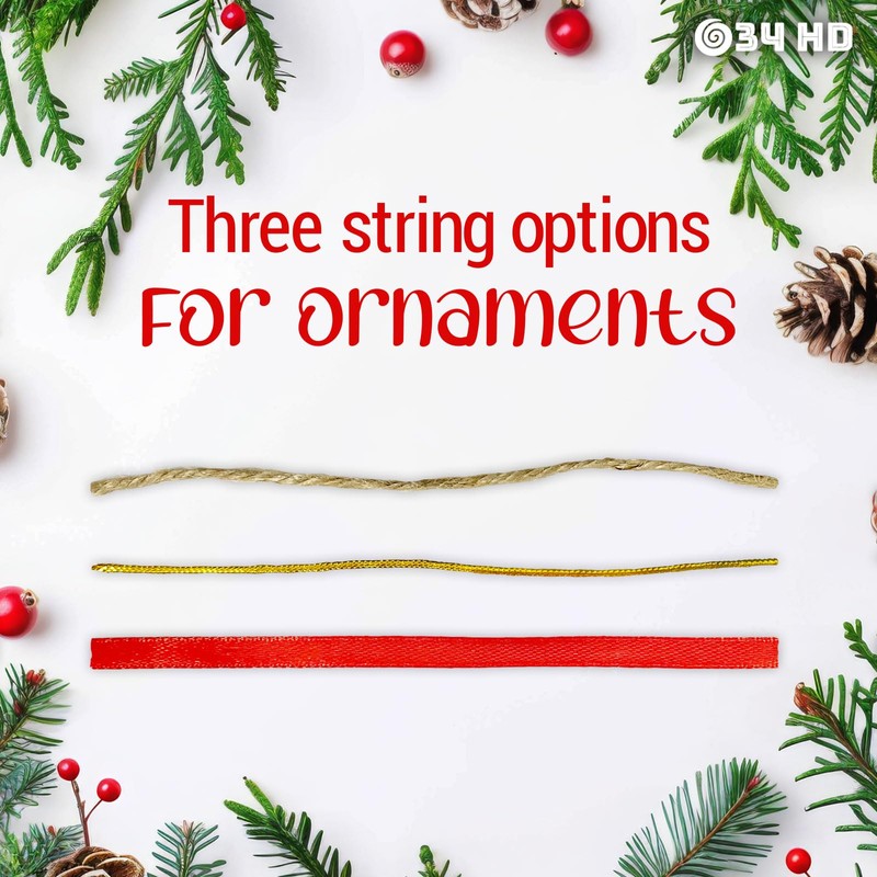 34HD Gifts for Christmas, Friends Christmas Ornament Ceramic 2-Side Printed,