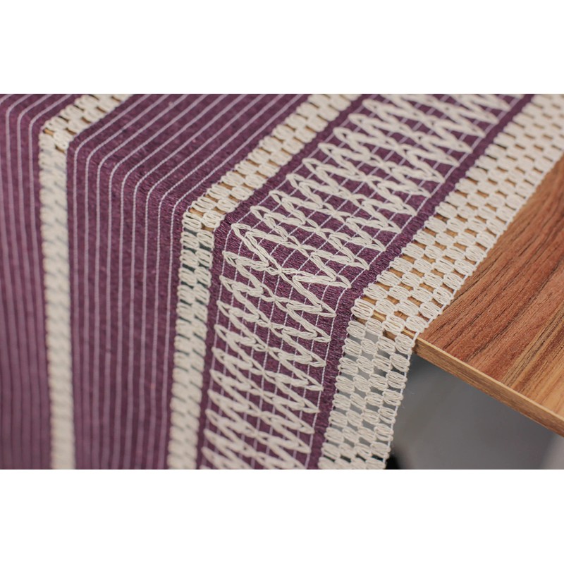 Knitted Tasseled Table Runner, Organic Cotton, Many Colours, Green, Beige,