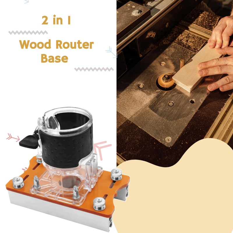 Wood Router Base,2 in 1 Invisible Fastener Slotting Bracket, Compact