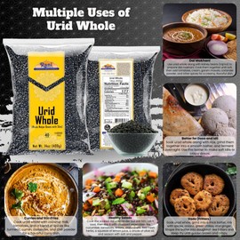 Rani Urid/Urad Whole Black (Matpe Beans with Skin) Indian Lentils 14oz (400g) ~ All Natural | Gluten Friendly | Non-GMO | Kosher | Vegan | Indian Origin