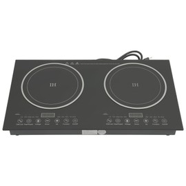 Double Induction Cooktop, 2400W 110V 8 Gear Firepower Countertop Cooker Portable Countertop Dual Induction Burner Electric Hot Plate Cooktop with Sensor Touch for RV, Home, Campground