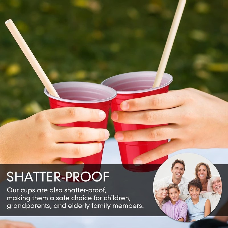 Efforias 50 X 16oz Red Party Cups for Christmas, Garden