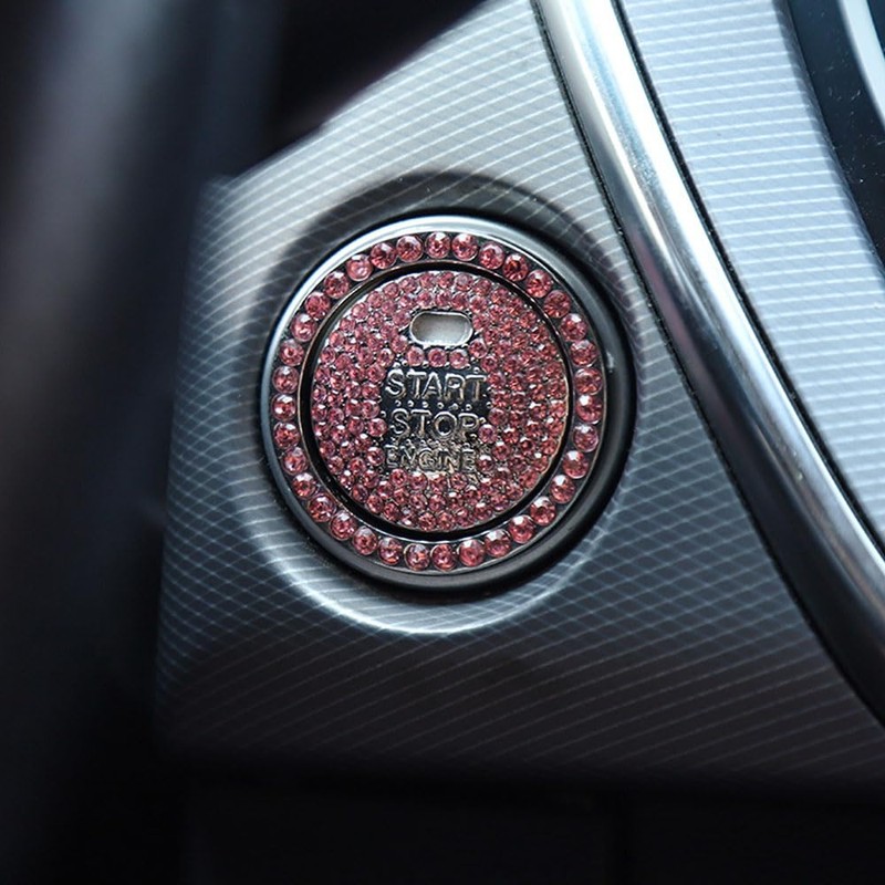 Yandong Car Engine Start Button Ring Universal Rhinestone Button Cover