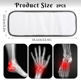 Abeillo Castor Oil Foot Wrap,2Pcs Organic Castor Oil Packs Reusable Castor Oil Packs for Feet Cold Pressed Castor Oil Wrap for Hand Wrist Ankle Pain (Castor Oil Not Included)