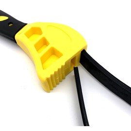 KOSTOO 2 Piece Rubber Strap Adjustable Wrenches, Multi Tool Universal Wrench Use for Any Shape Opener Tool, Car Repair Tools, Oil Filter Wrench Set, Pipe Wrench, Mechanics, Plumbers (Yellow)