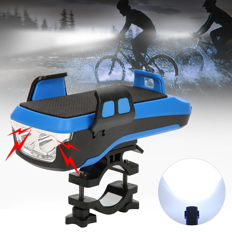 4 In 1 Multifunction USB Charging Bicycle Headlight with Horn
