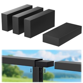 Gyykzz 4 Pack Black 120mm Extension Connector for Stainless Steel Flat Handrail, Rectangular Hand Rail Fitting for Top Cable Railing, High Strength POM Connecting Block for Horizontal Handrail