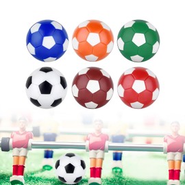 DHWEKU 6 table football balls, tabletop football made of ABS, 32 mm mini table football replacement balls, 6 colour combinations, for adults, children, football table game needs