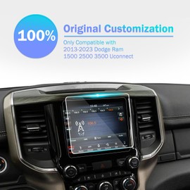 PZSWUXIE for 2013-2021 2022 2023 Dodge Ram 1500 2500 3500 Uconnect 8.4 Inch Tempered Glass Screen Protector 9H Hardness Anti-Fingerprint Anti-Glare Accessories LCD Touchscreen(Not for 12 Inch)