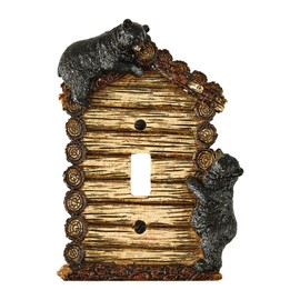 GEEKIA Black Bear Single Toggle Switch Cover Wall Plate for Cabin Lodge Style Home Decor | Ideal for Nature and Wildlife Lover