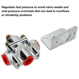 Fuel Pressure Regulator, 12 804 Zinc Alloy Fuel Pressure Regulator Kit 1 to 4 Psi 3/8in NPT Port Rustproof Carburetor Fuel Pressure Regulator for Holley, Carburetors