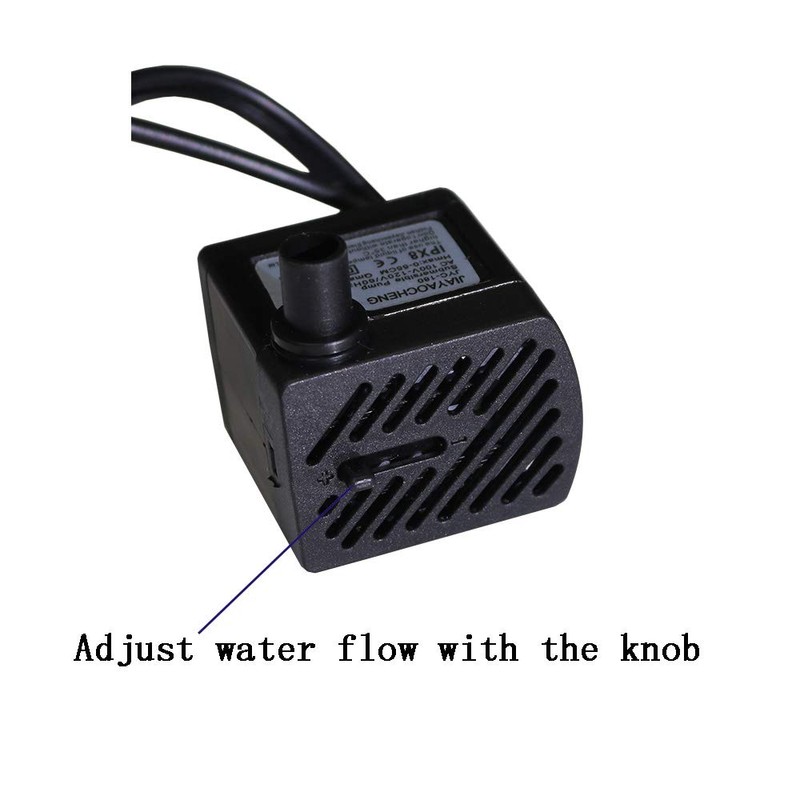Submersible Water Pump with LED Light for Indoor Tabletop Fountains