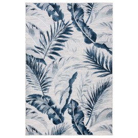 SAFAVIEH Cabana Collection Area Rug - 5'1" x 7'6", Grey & Navy, Tropical Design, Non-Shedding & Easy Care, Indoor/Outdoor & Washable-Ideal for Patio, Backyard, Mudroom (CBN452N)