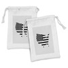 Lunarable American Flag Fabric Pouch Set of 2, United States