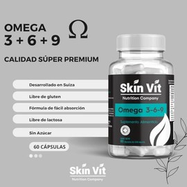 Omega 3 6 9 | Súper Premium 550 mg | 100% Orgánico | Skin Vit Nutrition Company Omega 3-6-9
