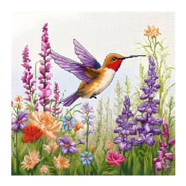 cukol cukol Cross Stitch Set, Pre-Printed Hummingbird, Embroidery Templates, Embroidery Pictures, Pre-Printed Cross Stitch Embroidery Kit, Animal Cross Stitch Embroidery Kit, Embroidery Set, Adult