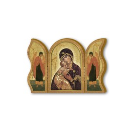 BONELLA BROTHERS Bonella Brothers | Devotional wooden triptych of Our Lady of Tenderness 6x9cm | Made in Italy