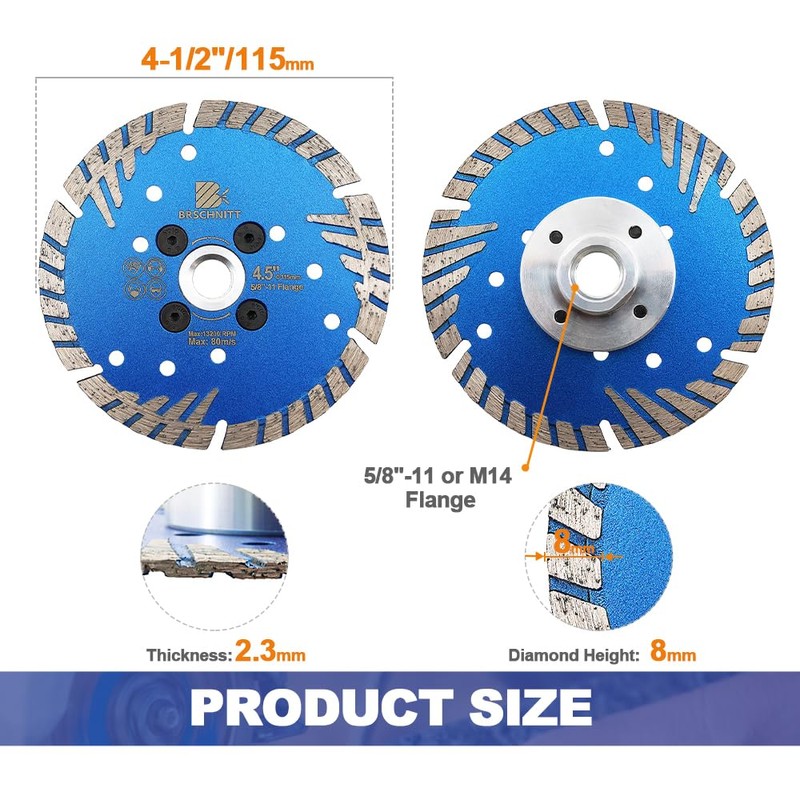 Diamond Granite Cutting Blade 4 1/2"- BRSCHNITT Diamond Saw Blade