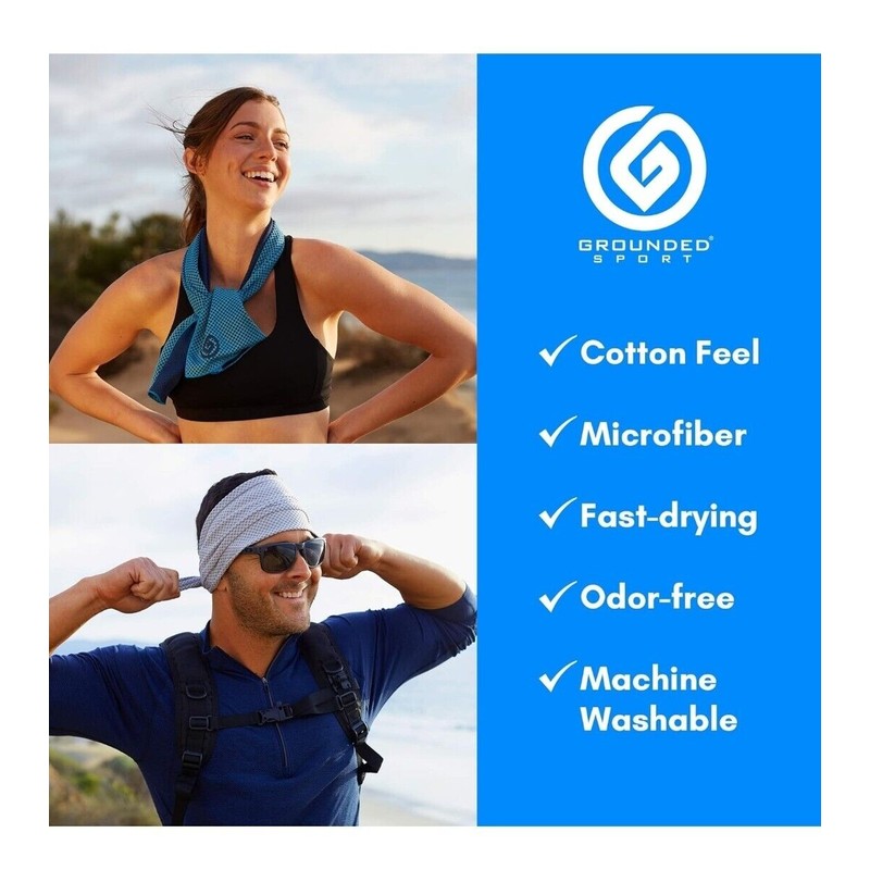 Grounded Sport Lightweight Microfiber Cooling Towel 3-Pack | 12" x