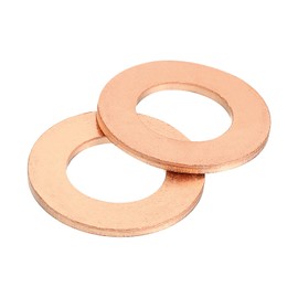 sourcing map M12 Flat Washer, 30 Pcs Copper Ring Flat Washers 22mm OD Metal Sealing Gasket Ring for Screws Bolts Nuts