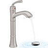 HEYMYTAP Brass Vessel Sink Faucet Brushed Nickel, Single Handle Tall