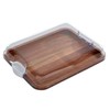 FARBERWARE Build-A-Board Acacia Cutting Board with Built-in Storage Compartments, Clear