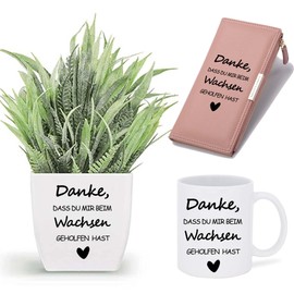 MKISHINE 3 x "Danke, dass du Mir beim Wachsen gehelfen hab" stickers for the flower pot, educator gift, thank you for kindergarten