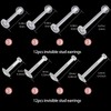 SMLBJUTE 24 Pcs Clear Piercing Retainers for Surgery Round and
