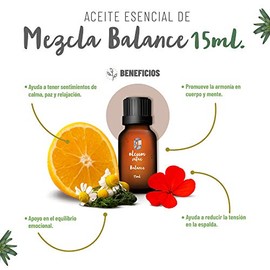 OLEUM VITAE Mezcla de Aceites Esenciales Balance. 100 Puros y Orgnicos. Contiene Geranio, Manzanilla, Naranja, y Neroli. Propiedades Relajantes y...  