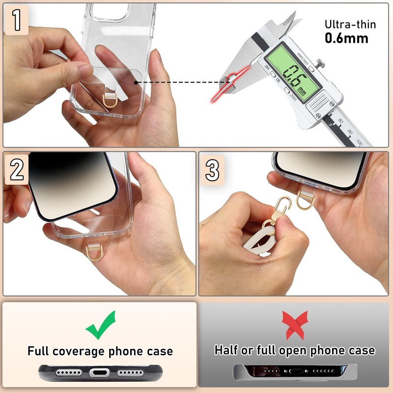 UKON Cell Phone Lanyard,Crossbody Lanyard and Wrist Strap Premium Metal
