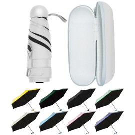 UVANTI Umbrella Small Mini Umbrella with Case - Light Folding Compact Travel Umbrella Lightweight Portable Parasol for Backpack Purse - Sun & Rain Pocket UV Umbrellas for Kids Girls Boys Women