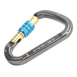 XINDA Climbing Carabiner Safety Buckle Quick Hanging D‑Type Screw Main Lock Outdoor Kits Silver