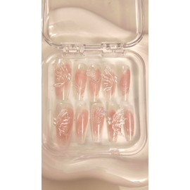 LL Nails - Trendy Handmade Press On Nails (Sugar Blossom Pink, Small)