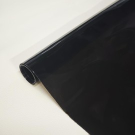 JERLITU Black Transparent PVC Vinyl 30cm X 122cm, 0.5mm Solid Color Waterproof Fabric Super Clear Roll for Making Handags DIY Decor Fashion Accessories Such as Hair Ornaments