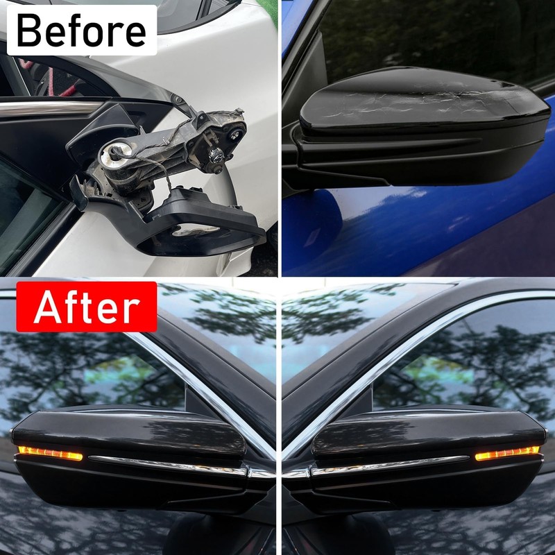 Moonlinks Compatible with 2016-2021 Honda Civic Side Mirror Cover Replacement,Glossy