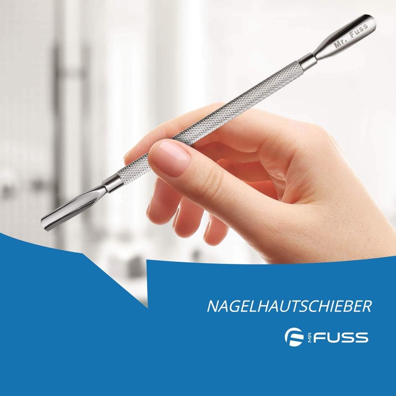 Mr. Fuss® Nagelhautschieber Edelstahl Doppelinstrument - Pro Cuticle Pusher -