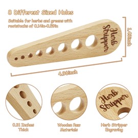 Herb Stripper Wooden Vegetable Leaf Remover Rustic Safe Kitchen Tool Cooking Gifts for Chefs and Housewives (Herb Stripper)