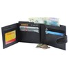 RAS Mens RFID Blocking Genuine Leather Trifold Wallet for Coins