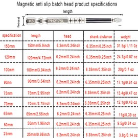 9pcs Strong Magnetic Screwdriver Drill Bit Set, Durability Screwdriver Drill Bit Set, Anti-Slip Magnetic Electric Screwdriver Set, 25 50 65 70 75 90 100 120 150mm