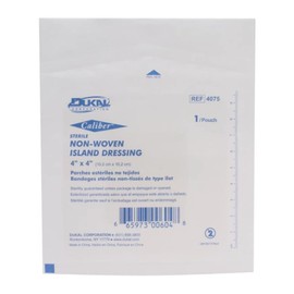 Dukal DUK 4075 Non-Woven Island Dressing, Sterile, 4" Width, 4" Length (Pack of 25)
