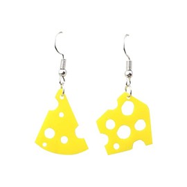 Sweet Cheese Drop Dangle Earrings Acrylic Funny Biscuit Cheesecake Earrings for Women Cute Food Jewelry-hook asymmetry