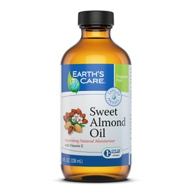 Earth's Care Sweet Almond Oil - Expeller Pressed Almond Oil for Skin and Hair 8 FL. OZ. (12 Bottles)