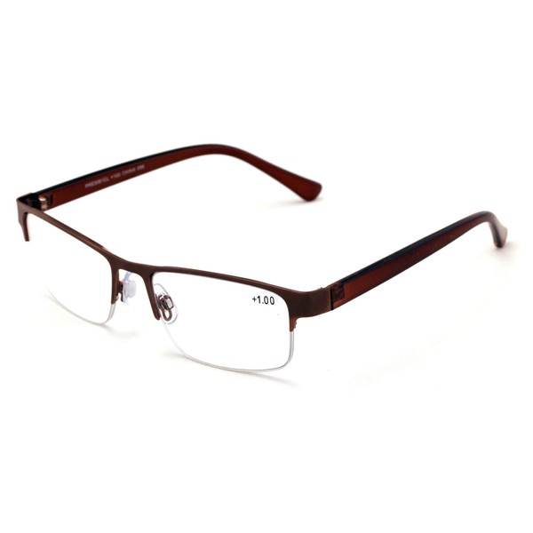 Metal Rectangular Progressive Clear Lens No Line Reading Glasses Tri-Focal